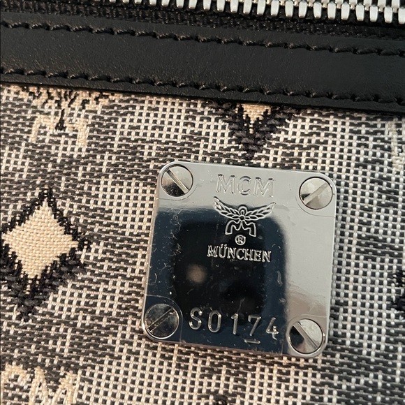 MCM Monogram Crossbody Bag in Black & Ivory - Picture 8 of 9